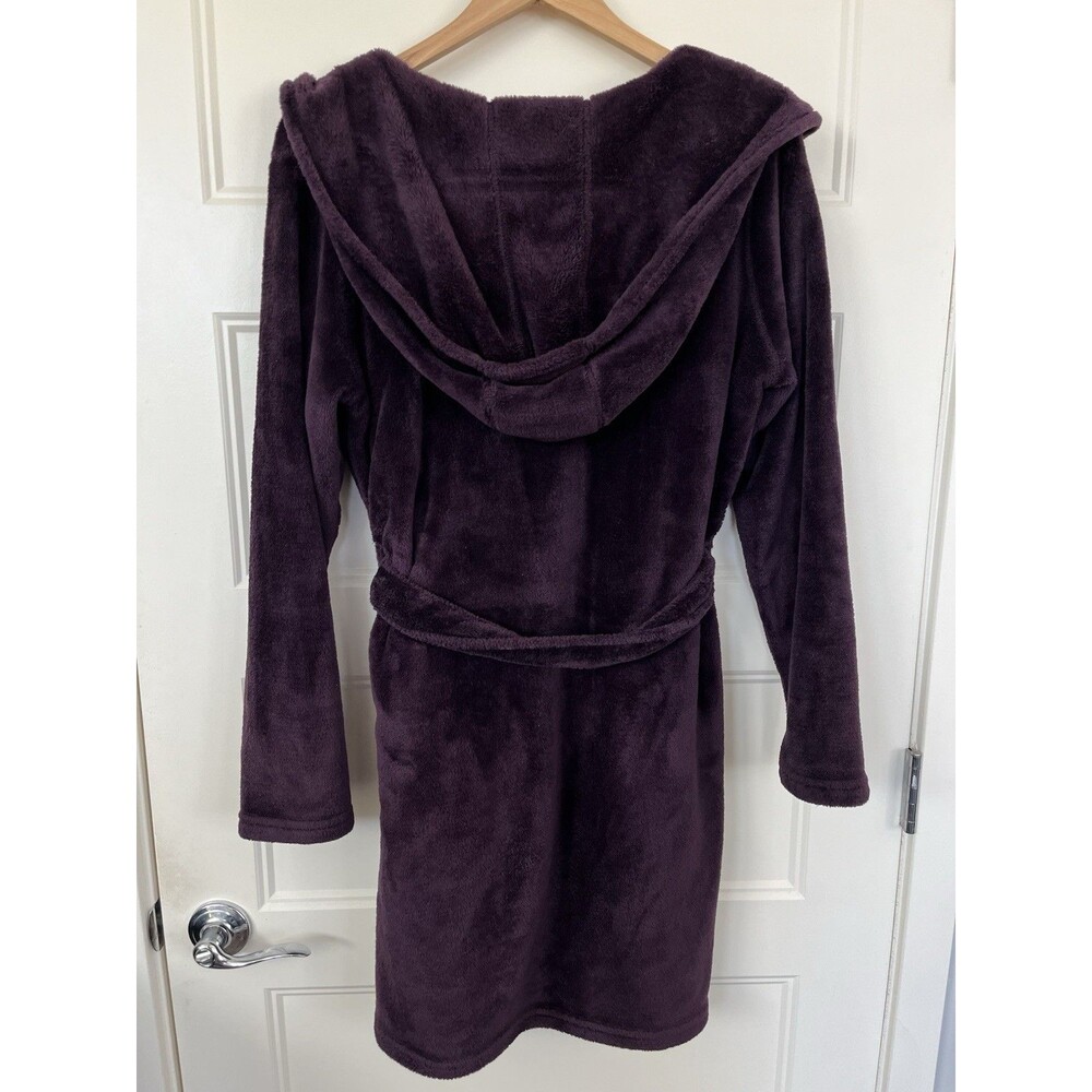 UGG Miranda Hooded Robe M Medium Port Plum Purple Plush Fleece Belted Loungewear - Picture 2 of 6